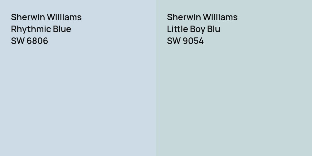 Sherwin Williams Rhythmic Blue vs. Sherwin Williams Little Boy Blu