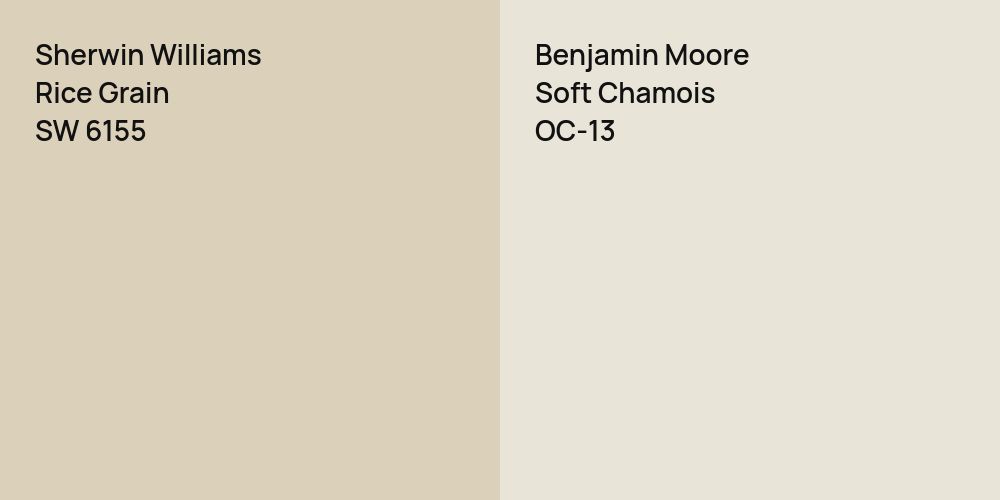 Sherwin Williams Rice Grain vs. Benjamin Moore Soft Chamois