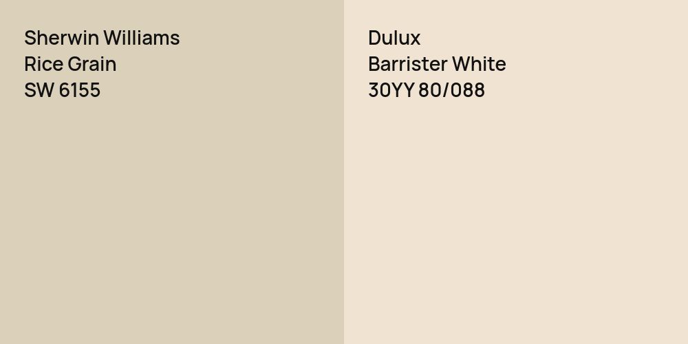 Sherwin Williams Rice Grain vs. Dulux Barrister White