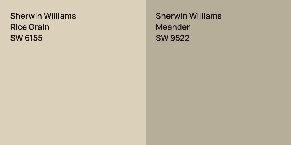 Sherwin Williams Rice Grain vs. Sherwin Williams Meander