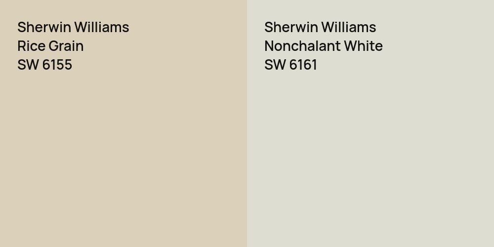 Sherwin Williams Rice Grain vs. Sherwin Williams Nonchalant White