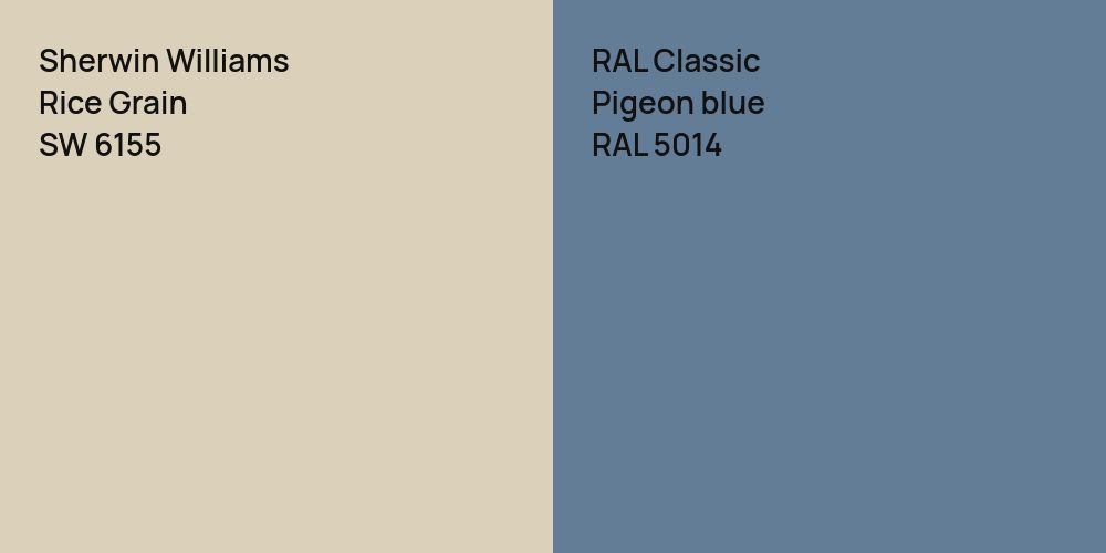 Sherwin Williams Rice Grain vs. RAL Classic Pigeon blue