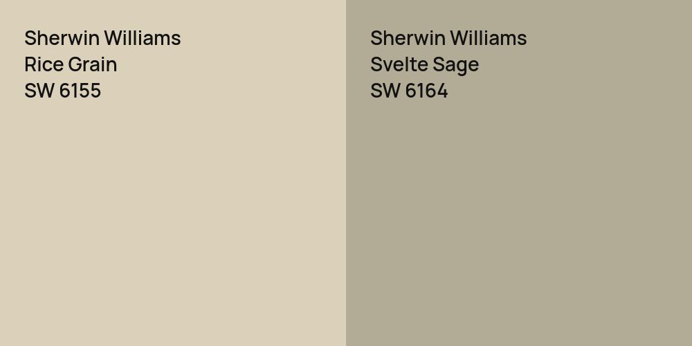 Sherwin Williams Rice Grain vs. Sherwin Williams Svelte Sage