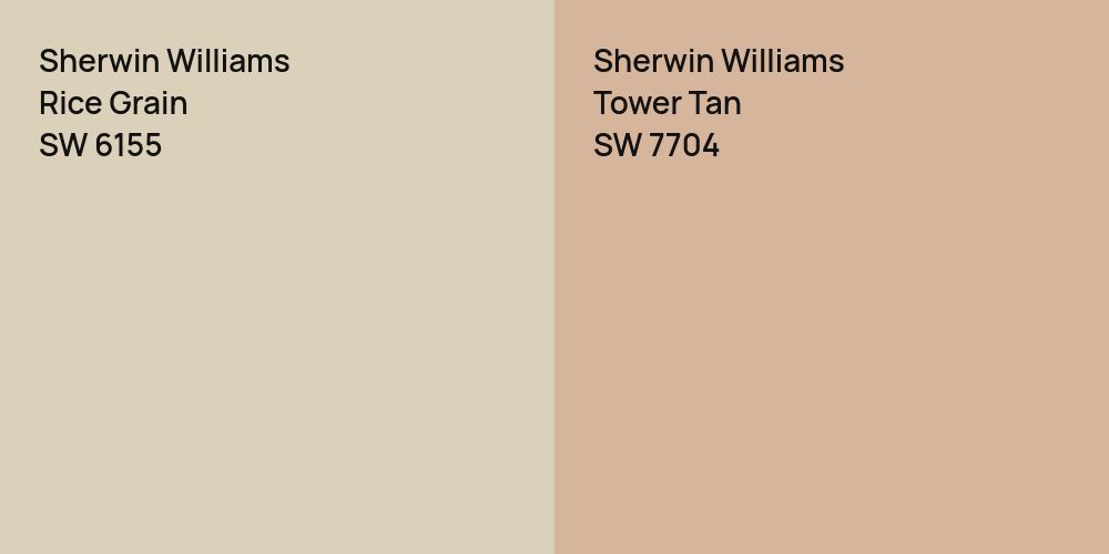 Sherwin Williams Rice Grain vs. Sherwin Williams Tower Tan