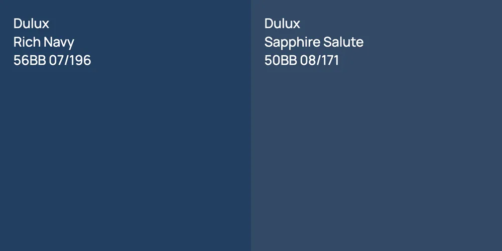 Dulux Rich Navy vs. Dulux Sapphire Salute