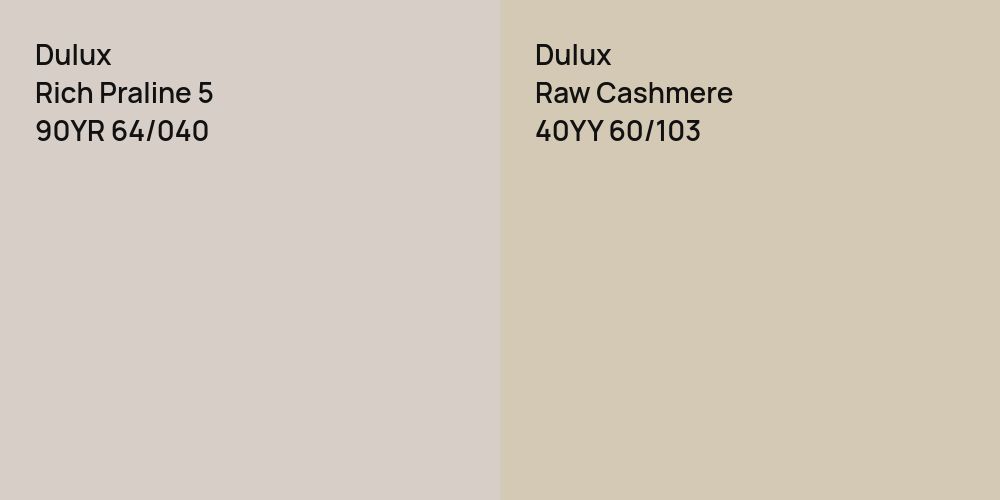 Dulux Rich Praline 5 vs. Dulux Raw Cashmere