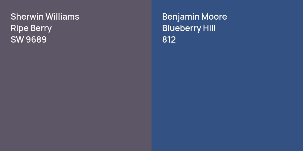 Sherwin Williams Ripe Berry vs. Benjamin Moore Blueberry Hill