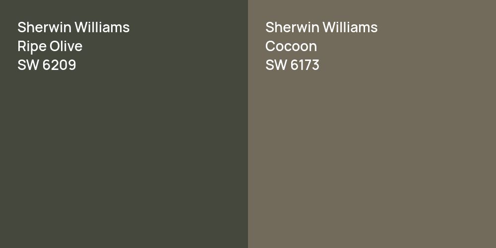 Sherwin Williams Ripe Olive vs. Sherwin Williams Cocoon