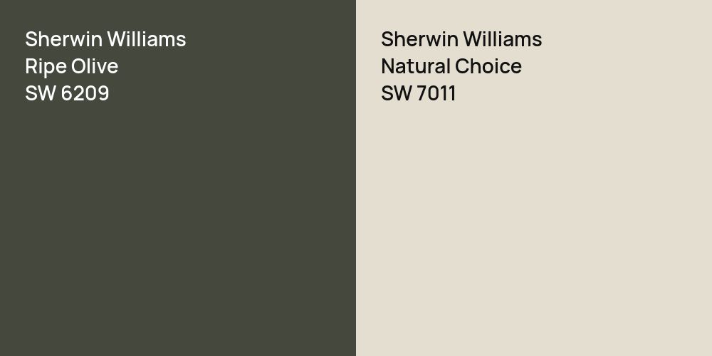 Sherwin Williams Ripe Olive vs. Sherwin Williams Natural Choice