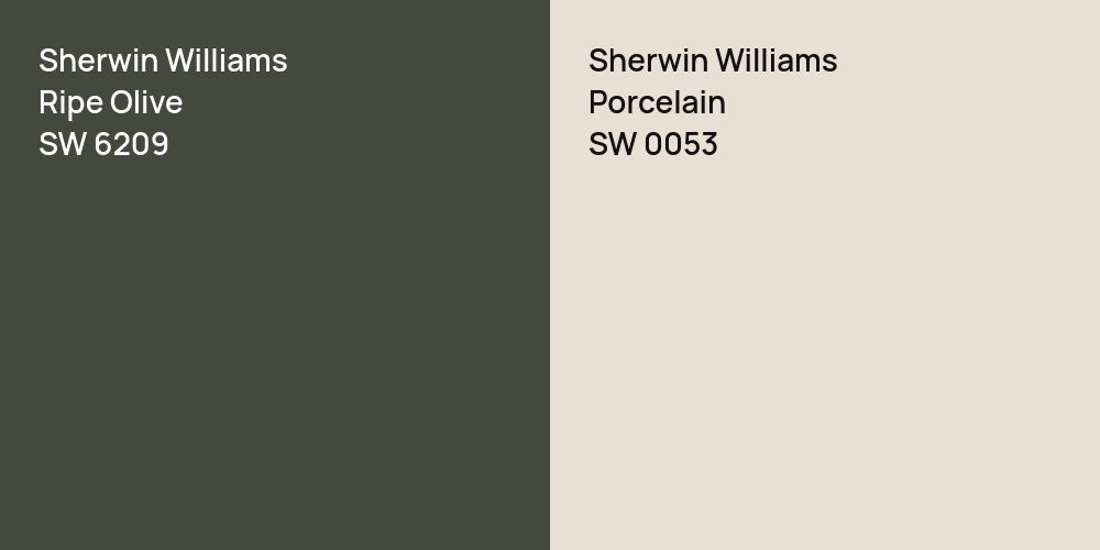 Sherwin Williams Ripe Olive vs. Sherwin Williams Porcelain