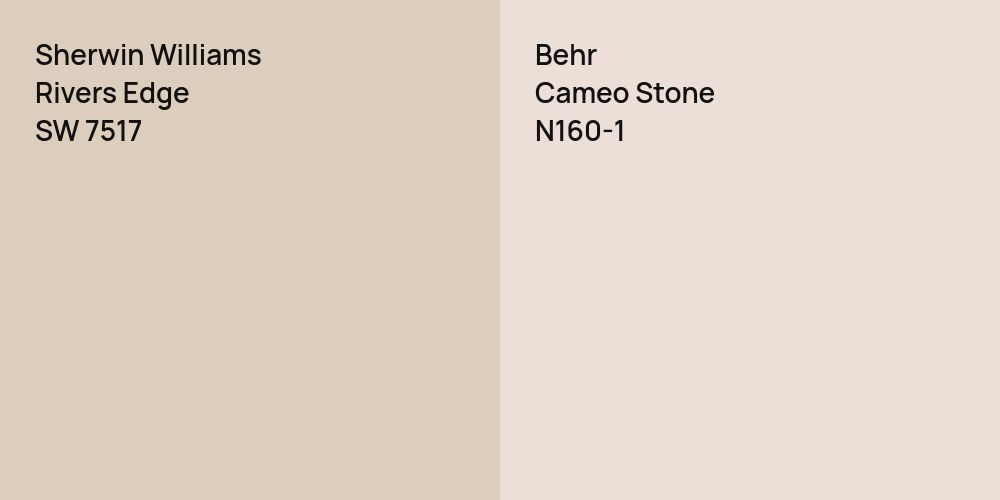 Sherwin Williams Rivers Edge vs. Behr Cameo Stone