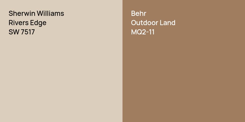 Sherwin Williams Rivers Edge vs. Behr Outdoor Land