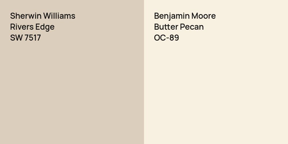 Sherwin Williams Rivers Edge vs. Benjamin Moore Butter Pecan