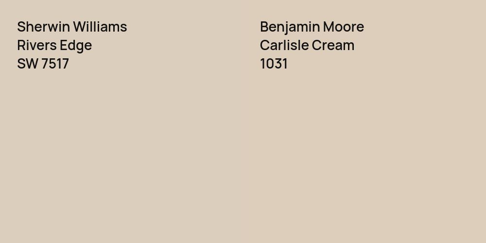 Sherwin Williams Rivers Edge vs. Benjamin Moore Carlisle Cream