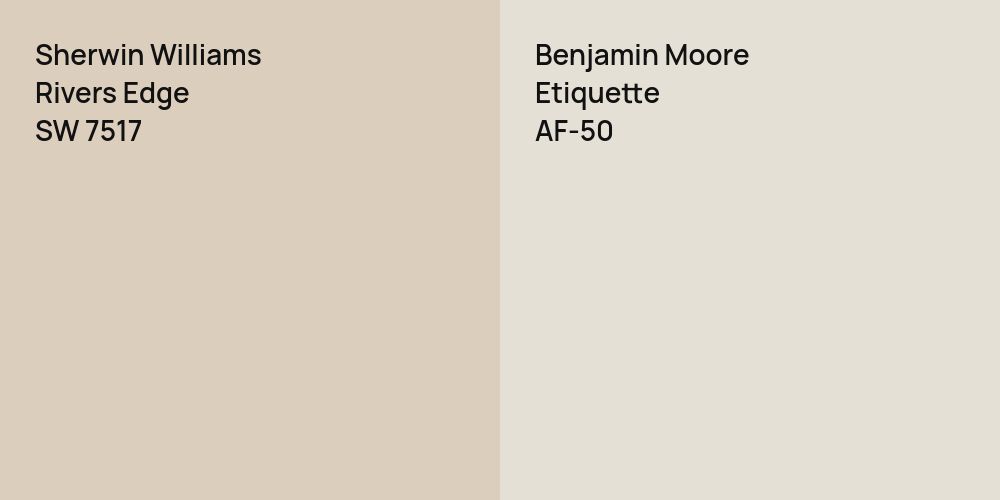 Sherwin Williams Rivers Edge vs. Benjamin Moore Etiquette