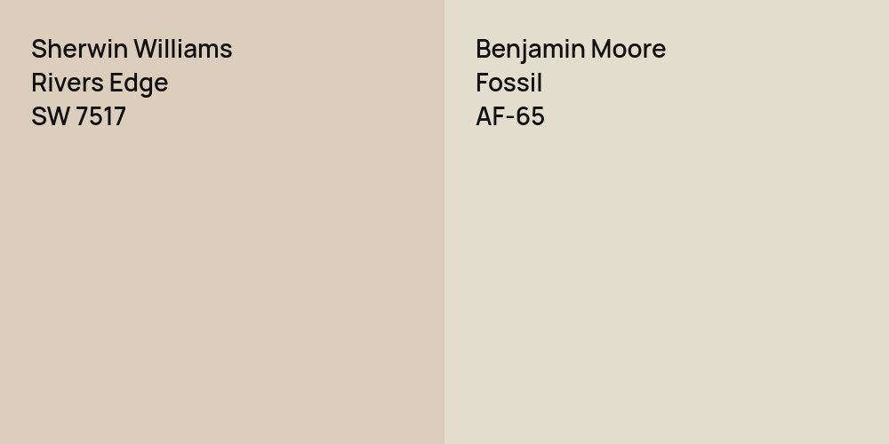 Sherwin Williams Rivers Edge vs. Benjamin Moore Fossil