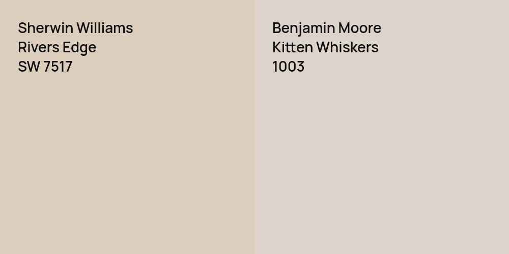 Sherwin Williams Rivers Edge vs. Benjamin Moore Kitten Whiskers