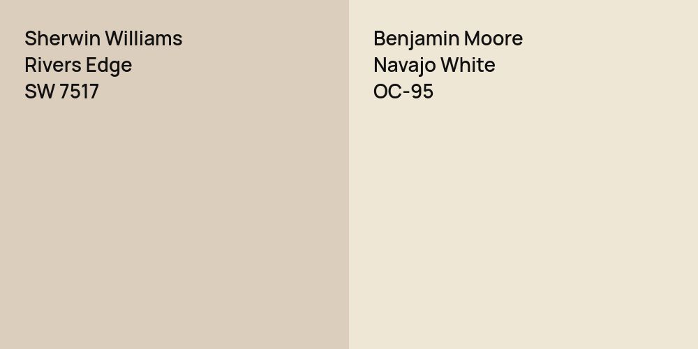 Sherwin Williams Rivers Edge vs. Benjamin Moore Navajo White