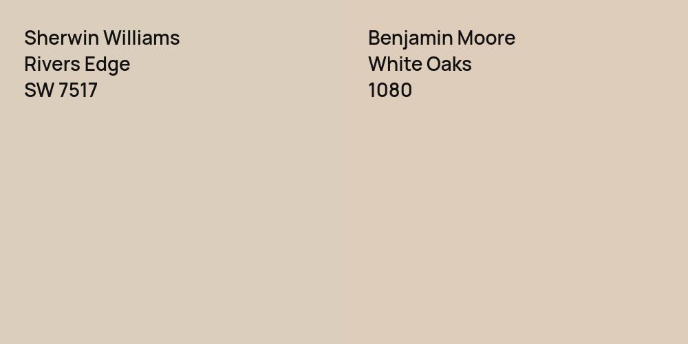 Sherwin Williams Rivers Edge vs. Benjamin Moore White Oaks