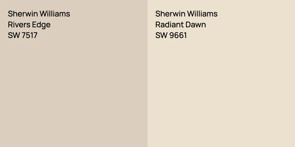 Sherwin Williams Rivers Edge vs. Sherwin Williams Radiant Dawn