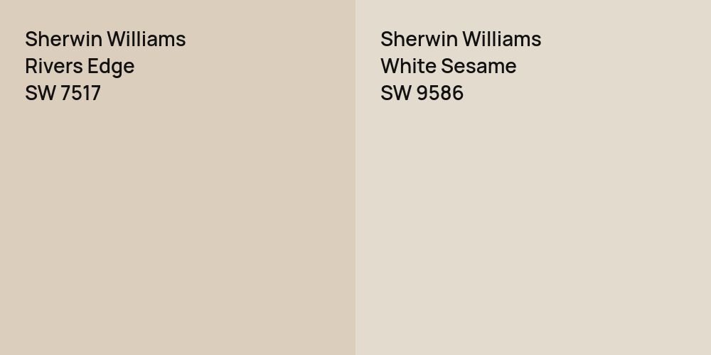 Sherwin Williams Rivers Edge vs. Sherwin Williams White Sesame