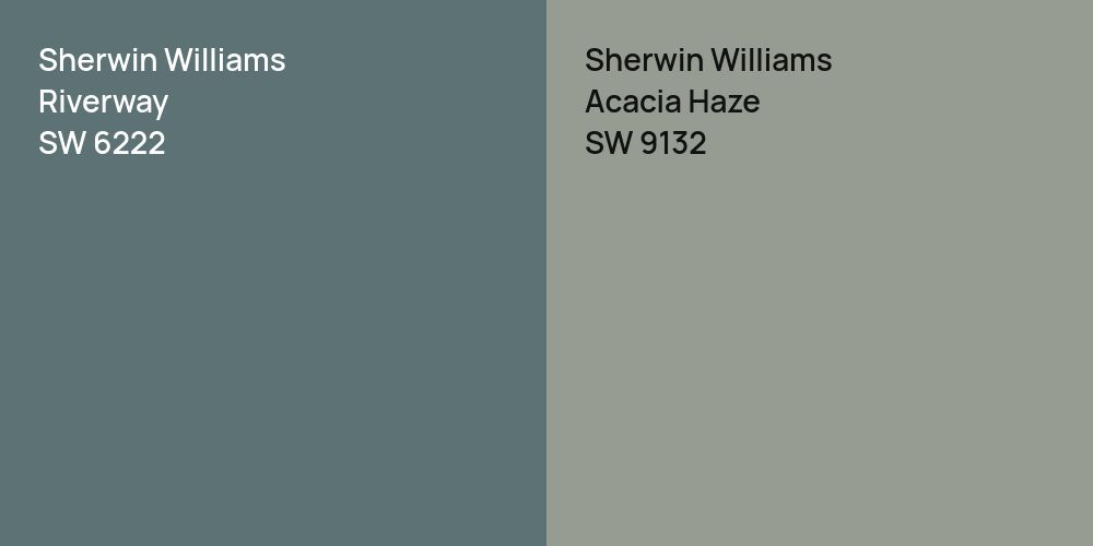 Sherwin Williams Riverway vs. Sherwin Williams Acacia Haze