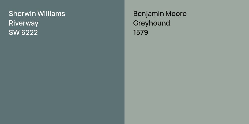 Sherwin Williams Riverway vs. Benjamin Moore Greyhound