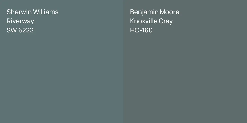 Sherwin Williams Riverway vs. Benjamin Moore Knoxville Gray