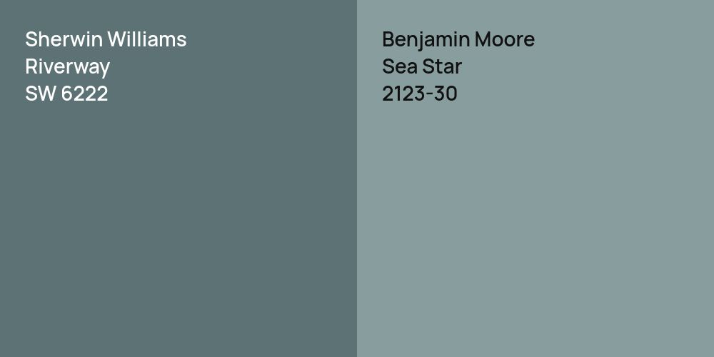 Sherwin Williams Riverway vs. Benjamin Moore Sea Star