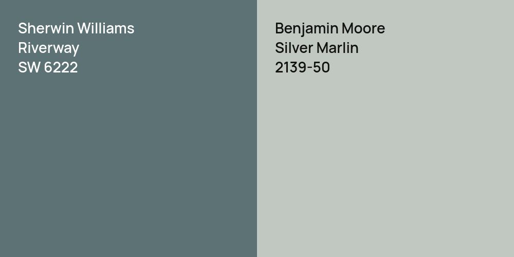 Sherwin Williams Riverway vs. Benjamin Moore Silver Marlin