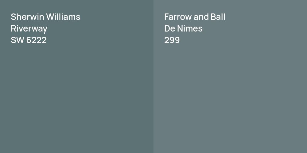 Sherwin Williams Riverway vs. Farrow and Ball De Nimes