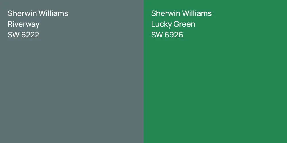 Sherwin Williams Riverway vs. Sherwin Williams Lucky Green