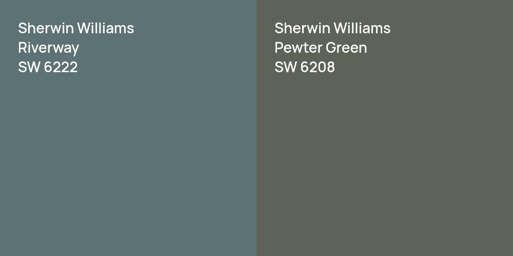 Sherwin Williams Riverway vs. Sherwin Williams Pewter Green