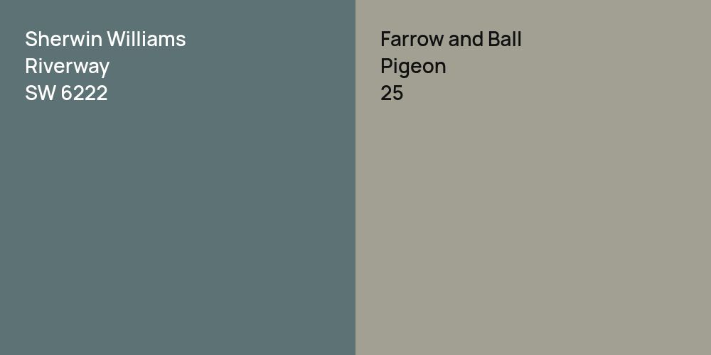 Sherwin Williams Riverway vs. Farrow and Ball Pigeon