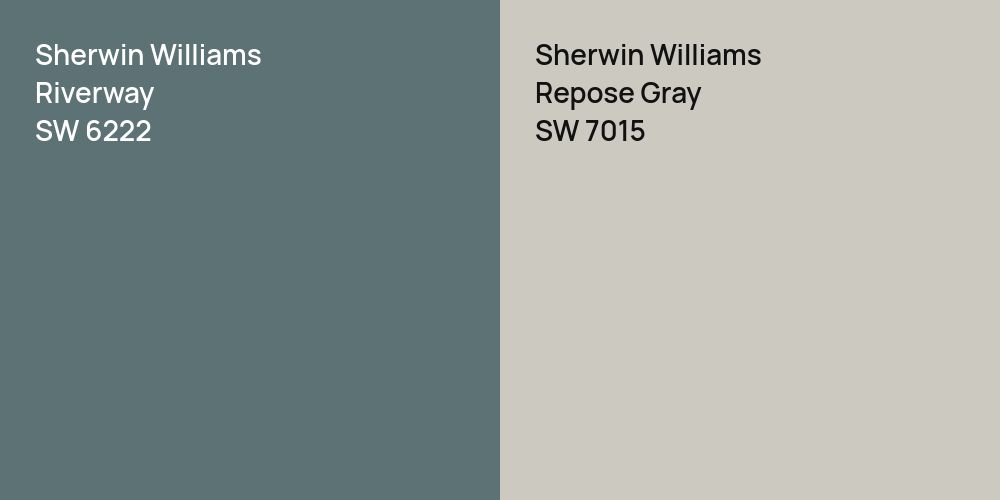 Sherwin Williams Riverway vs. Sherwin Williams Repose Gray