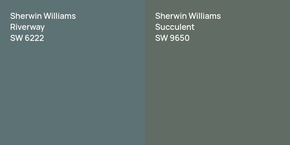 Sherwin Williams Riverway vs. Sherwin Williams Succulent