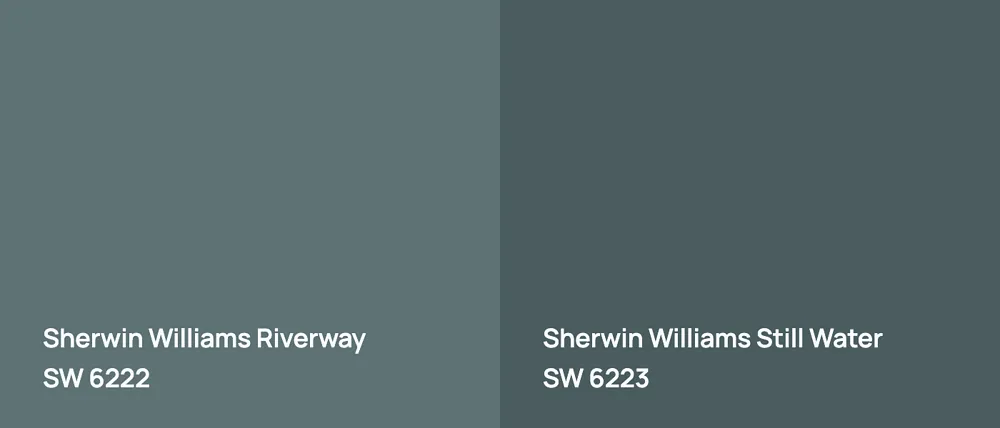Sherwin Williams Riverway SW 6222 vs Sherwin Williams Still Water SW 6223