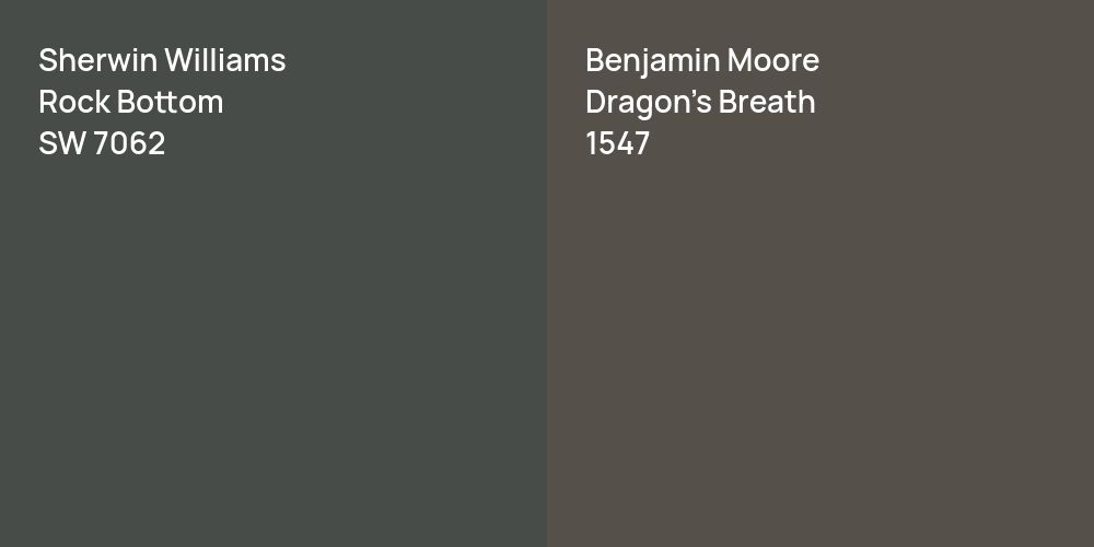 Sherwin Williams Rock Bottom vs. Benjamin Moore Dragon's Breath