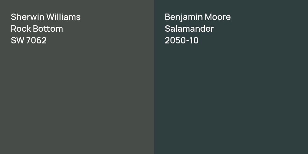 Sherwin Williams Rock Bottom vs. Benjamin Moore Salamander