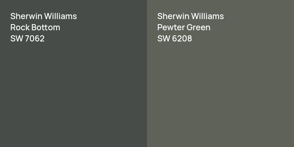 Sherwin Williams Rock Bottom vs. Sherwin Williams Pewter Green