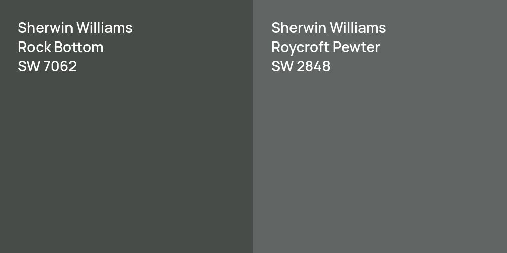 Sherwin Williams Rock Bottom vs. Sherwin Williams Roycroft Pewter