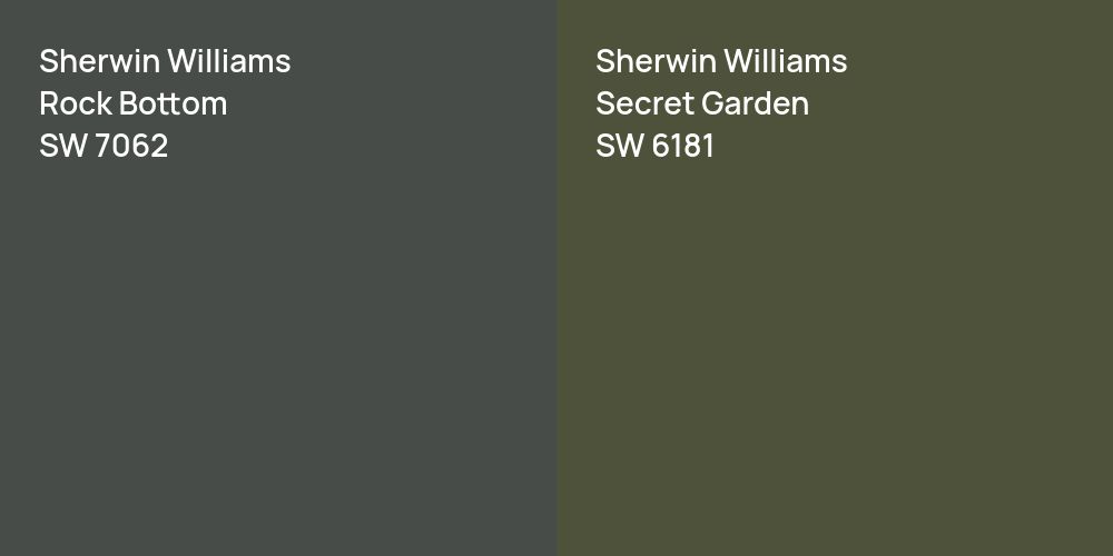 Sherwin Williams Rock Bottom vs. Sherwin Williams Secret Garden