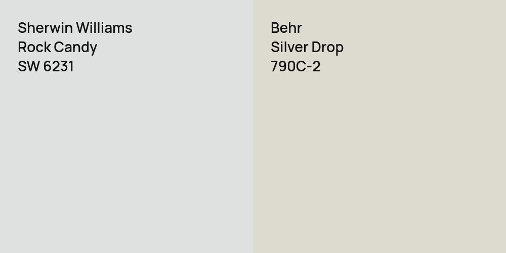 Sherwin Williams Rock Candy vs. Behr Silver Drop