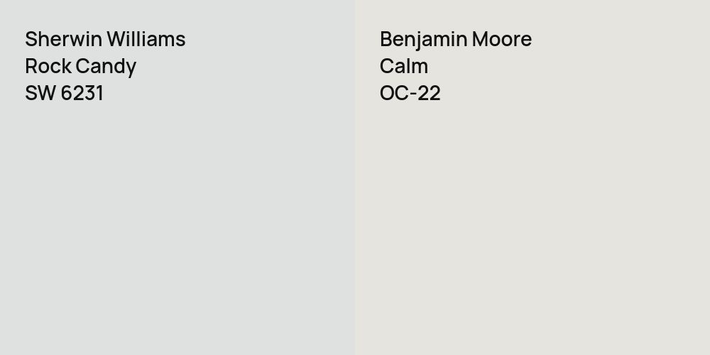 Sherwin Williams Rock Candy vs. Benjamin Moore Calm