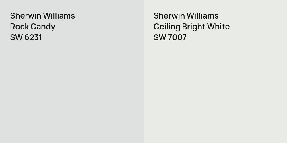 Sherwin Williams Rock Candy vs. Sherwin Williams Ceiling Bright White