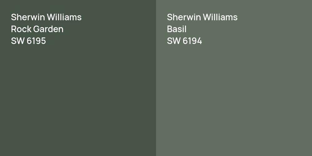 Sherwin Williams Rock Garden vs. Sherwin Williams Basil