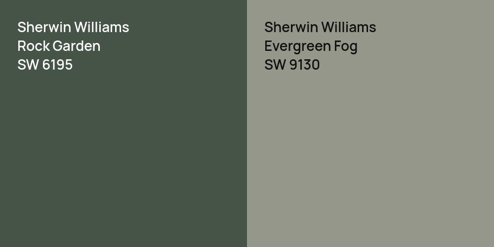 Sherwin Williams Rock Garden vs. Sherwin Williams Evergreen Fog