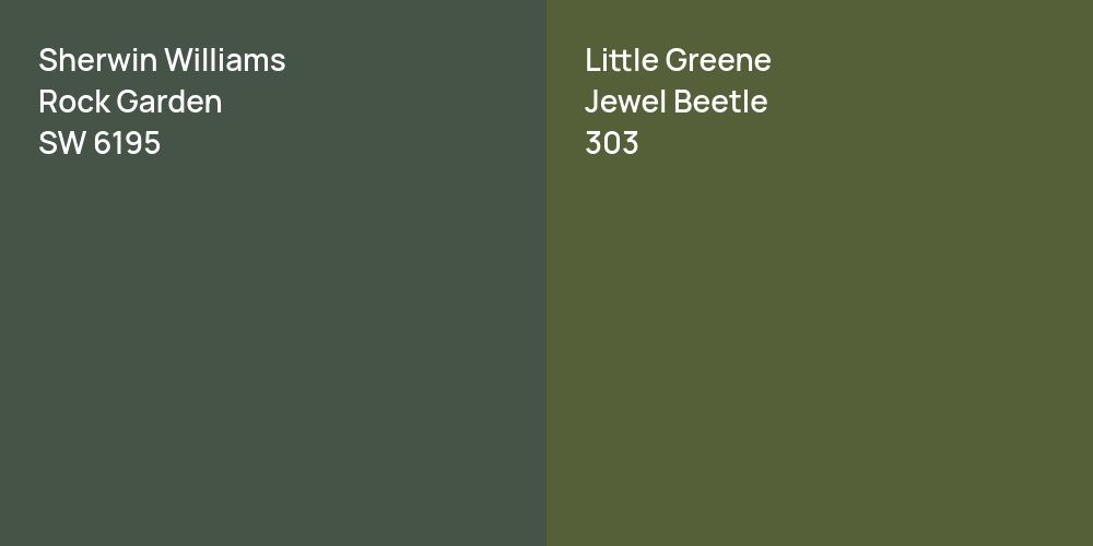 Sherwin Williams Rock Garden vs. Little Greene Jewel Beetle