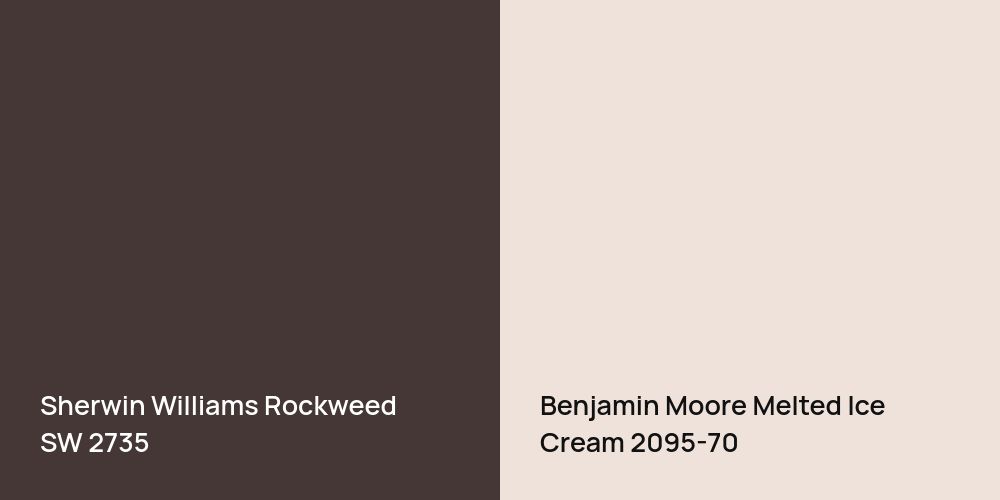 Sherwin Williams Rockweed vs. Benjamin Moore Melted Ice Cream