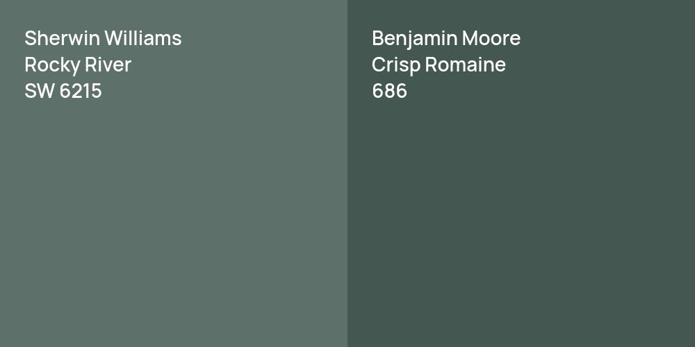 Sherwin Williams Rocky River vs. Benjamin Moore Crisp Romaine